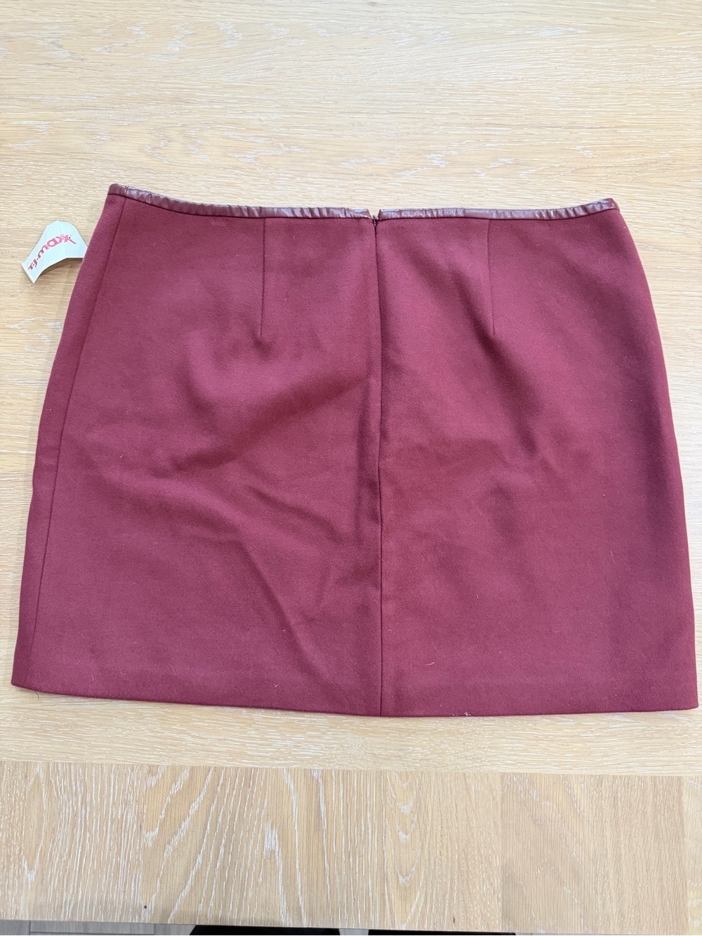 White House Black Market Burgundy Mini Skirt - Picture 2 of 4